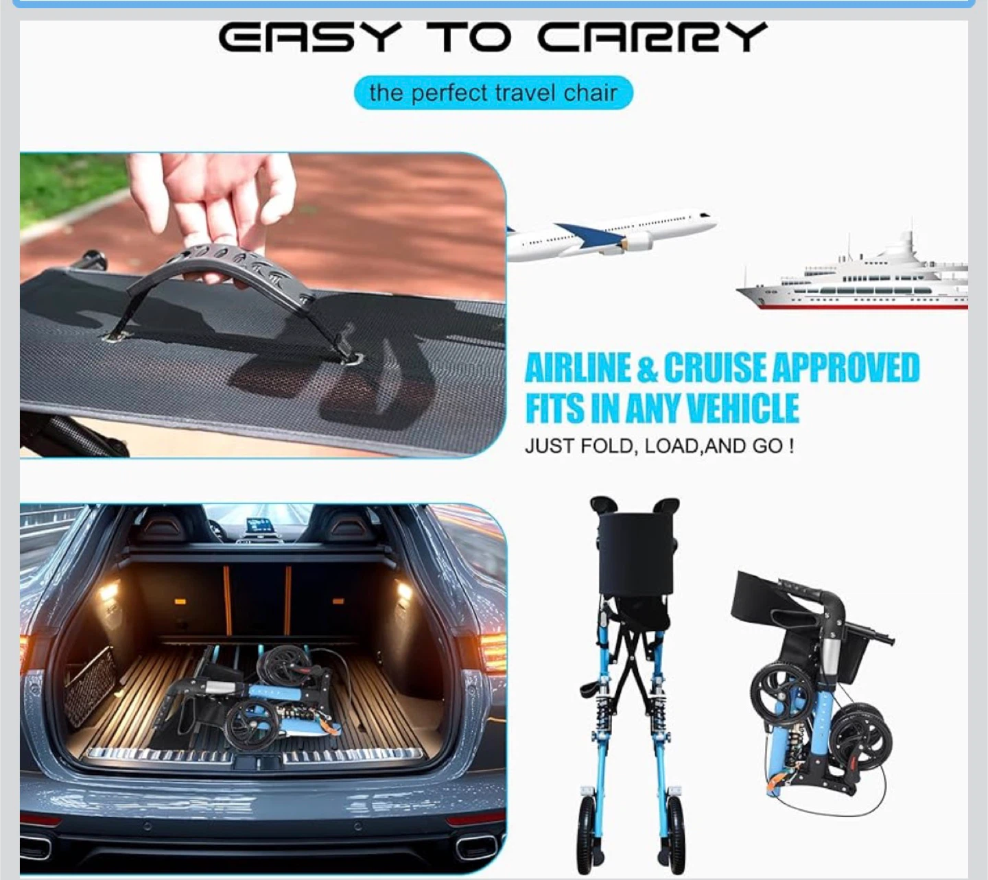 Blue Folding Travel Walker - photo 4