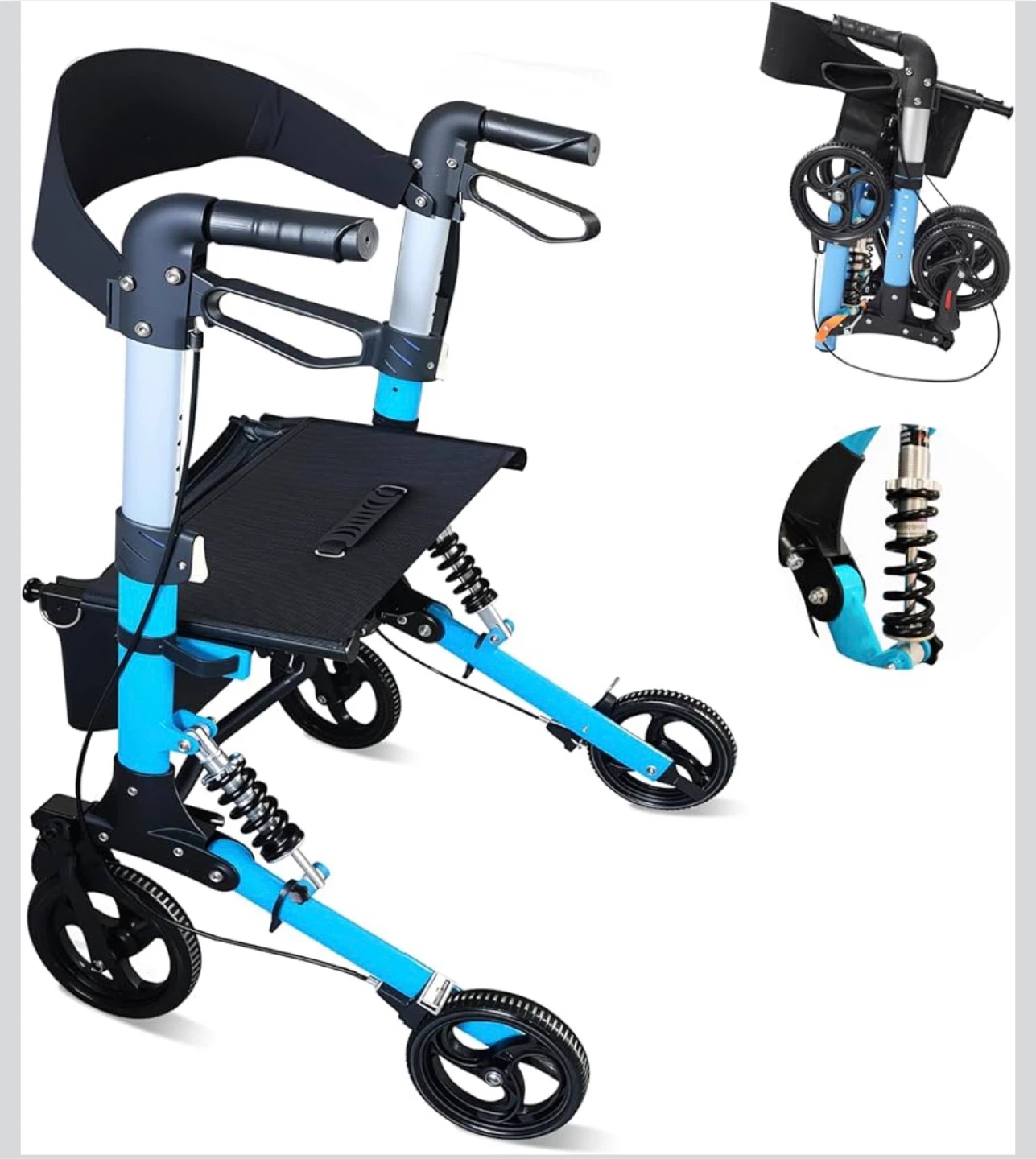 Blue Folding Travel Walker