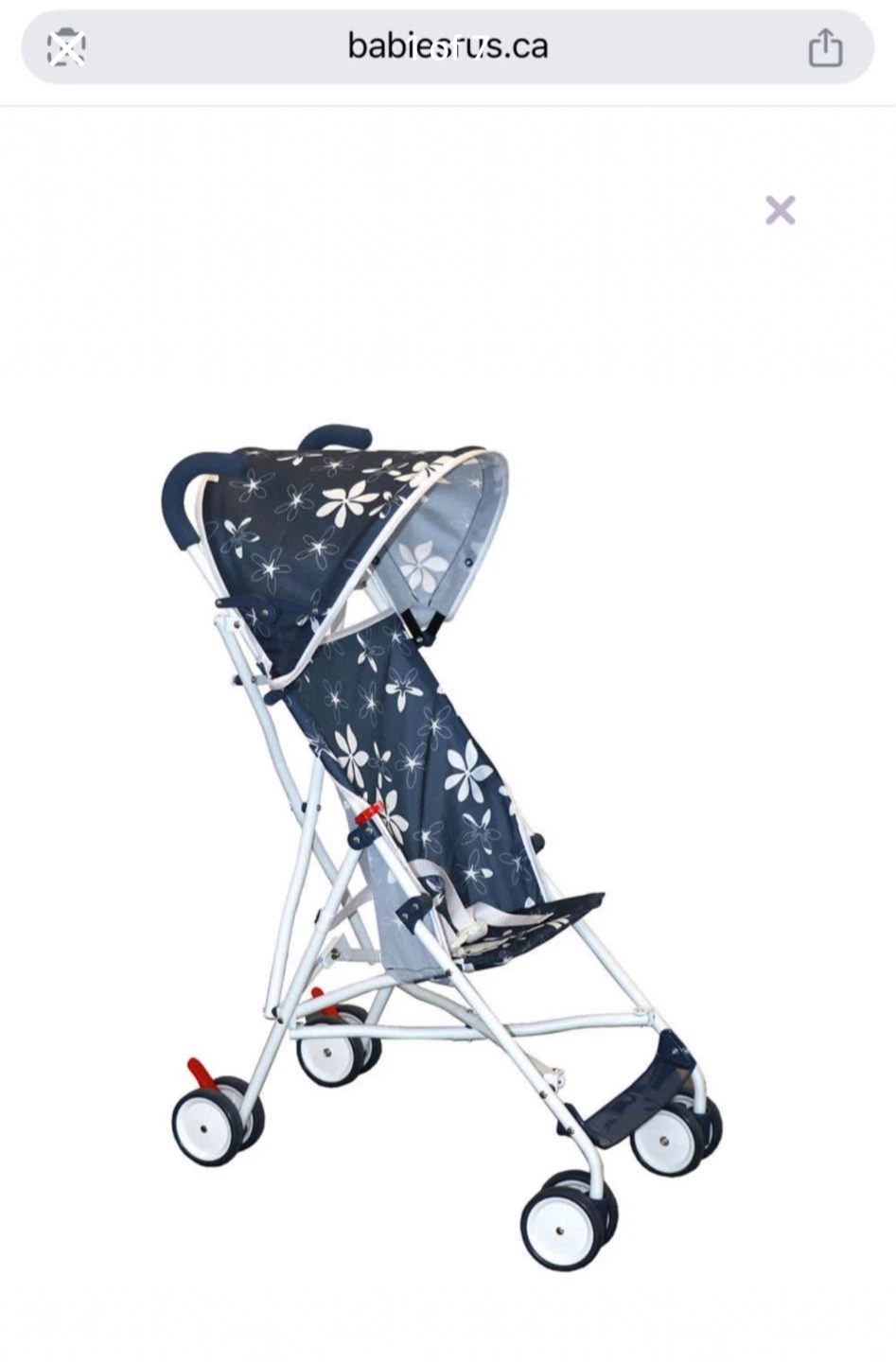 Bily Umbrella Stroller - Navy & White Flowers - photo 3