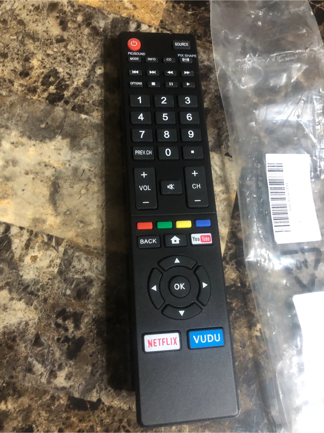 NEW-Universal TV Remote - Netflix & Vudu Buttons