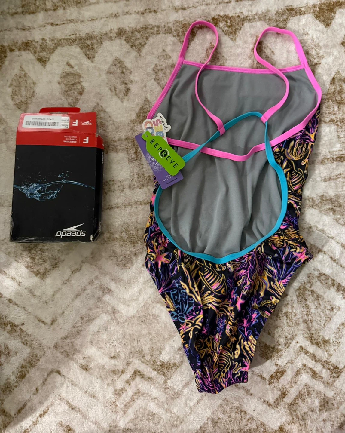 Speedo Women's Printed T-Back Swimsuit - Size 34 - photo 3