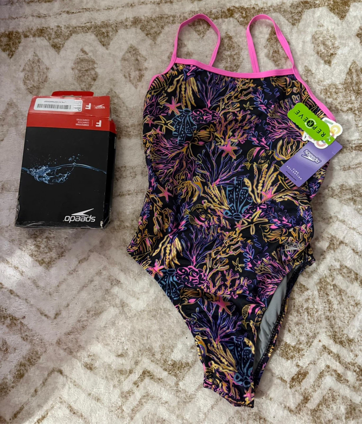 Speedo Women's Printed T-Back Swimsuit - Size 34 - photo 4