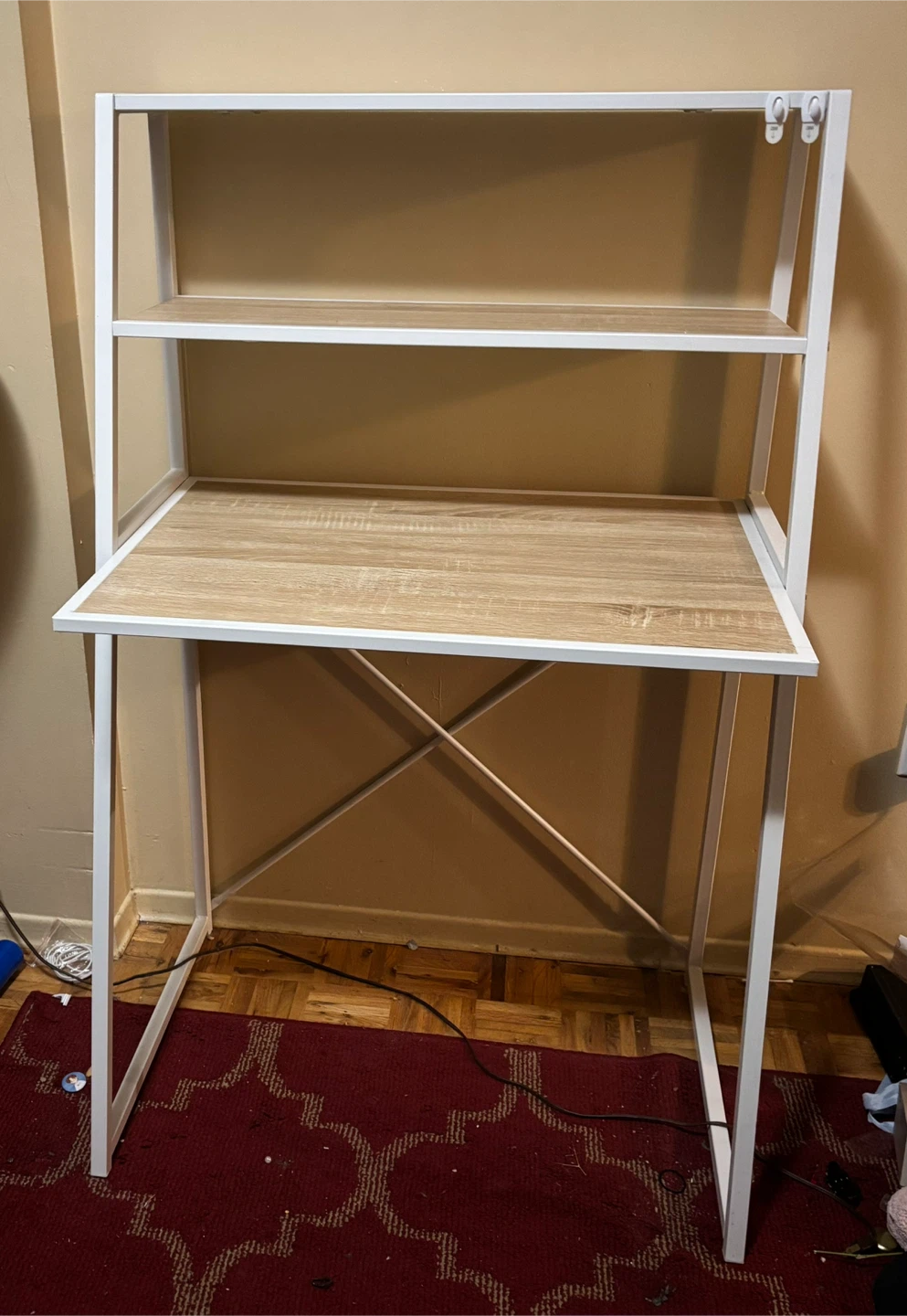 White & Wood Desk with Shelves - photo 2