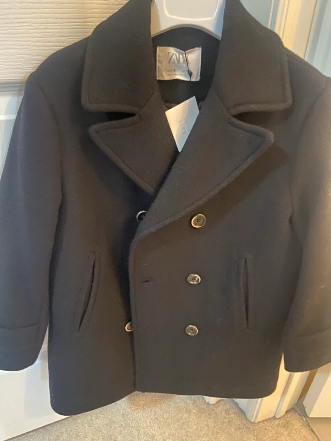 Zara Kids Black Pea Coat - Size 8 - photo 5