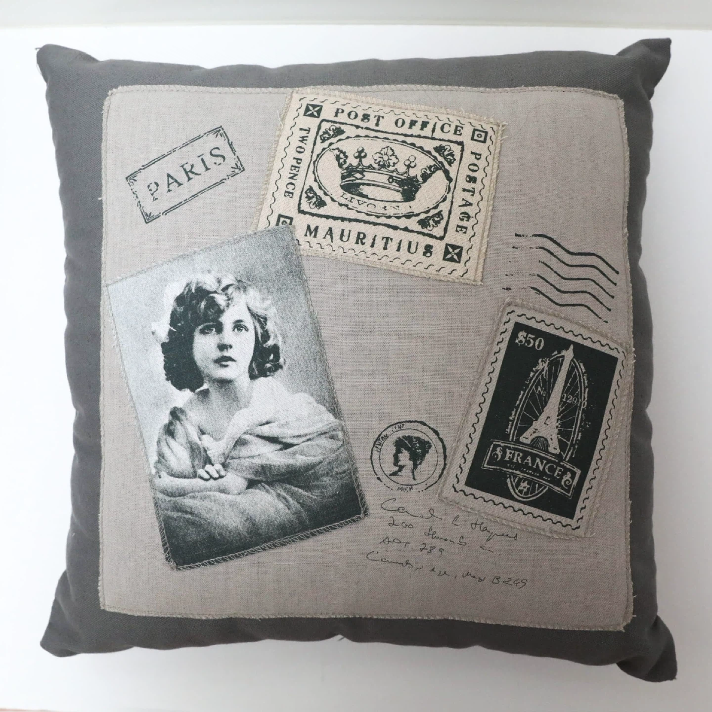 Retro cushion pillow shabby chic vintage photo