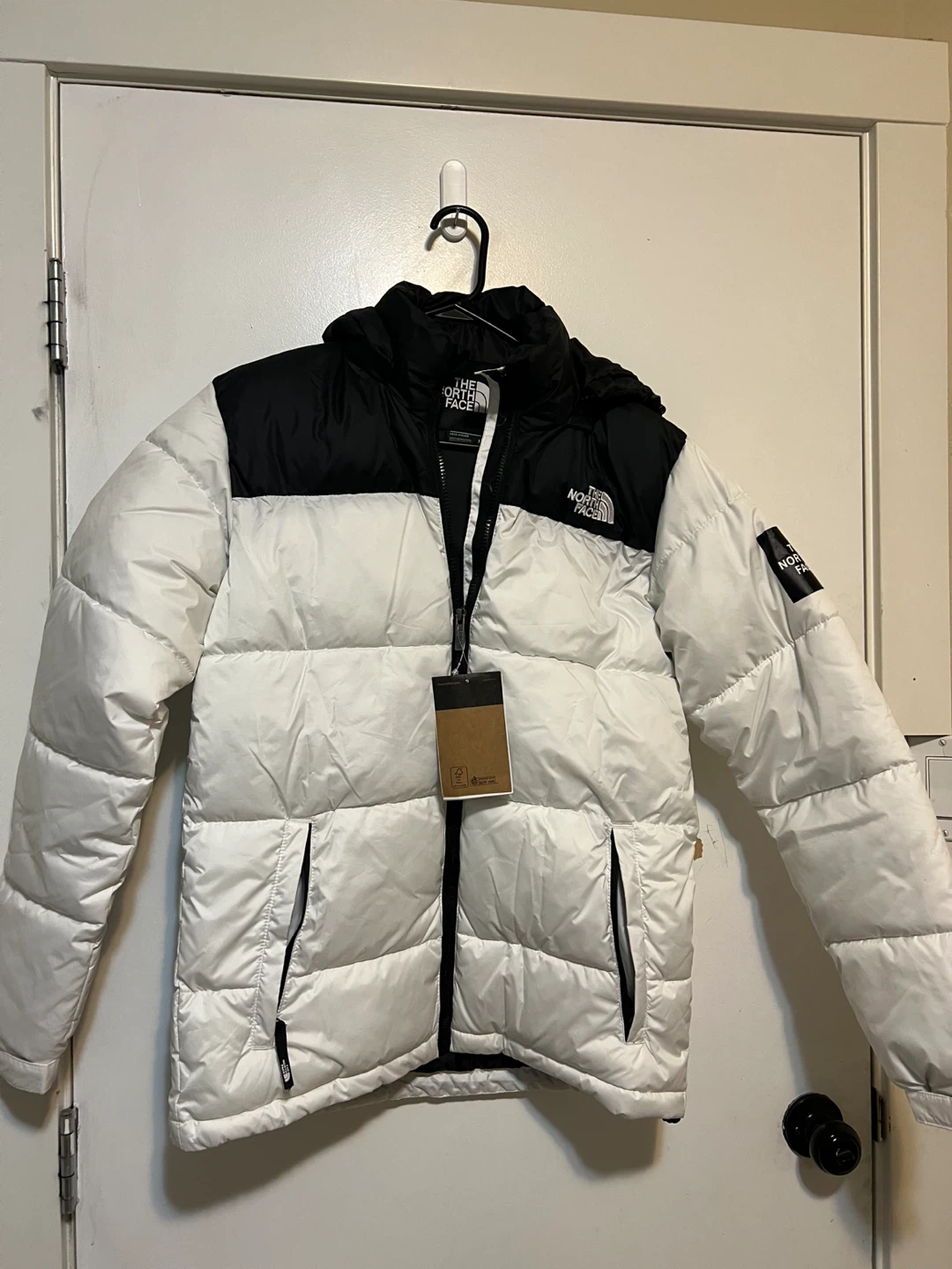 New The North Face Nuptse Jacket - White, Size S