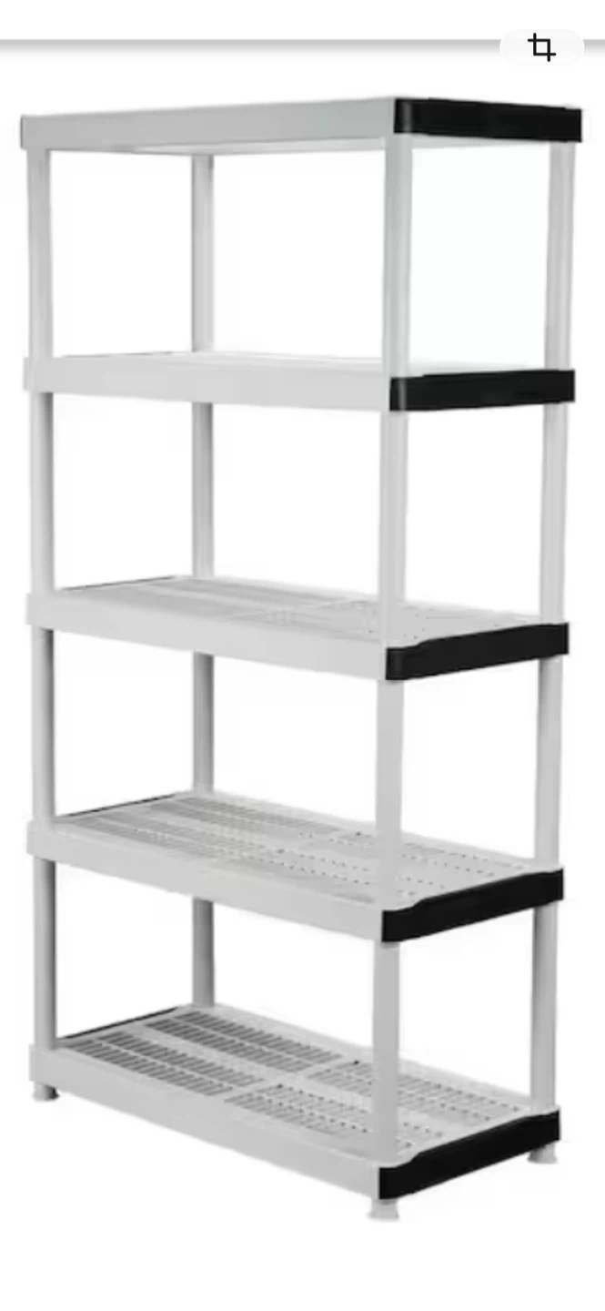 5-Tier White Plastic Shelf