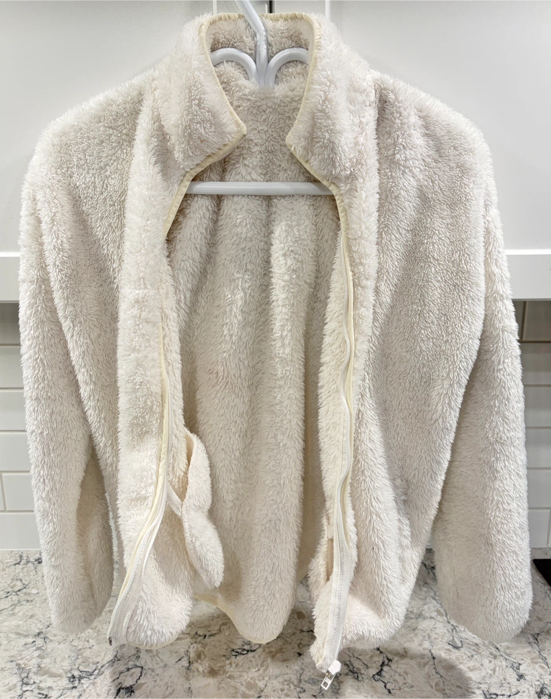 Forever 21 Fuzzy Womens Jacket - Cream/White - photo 3