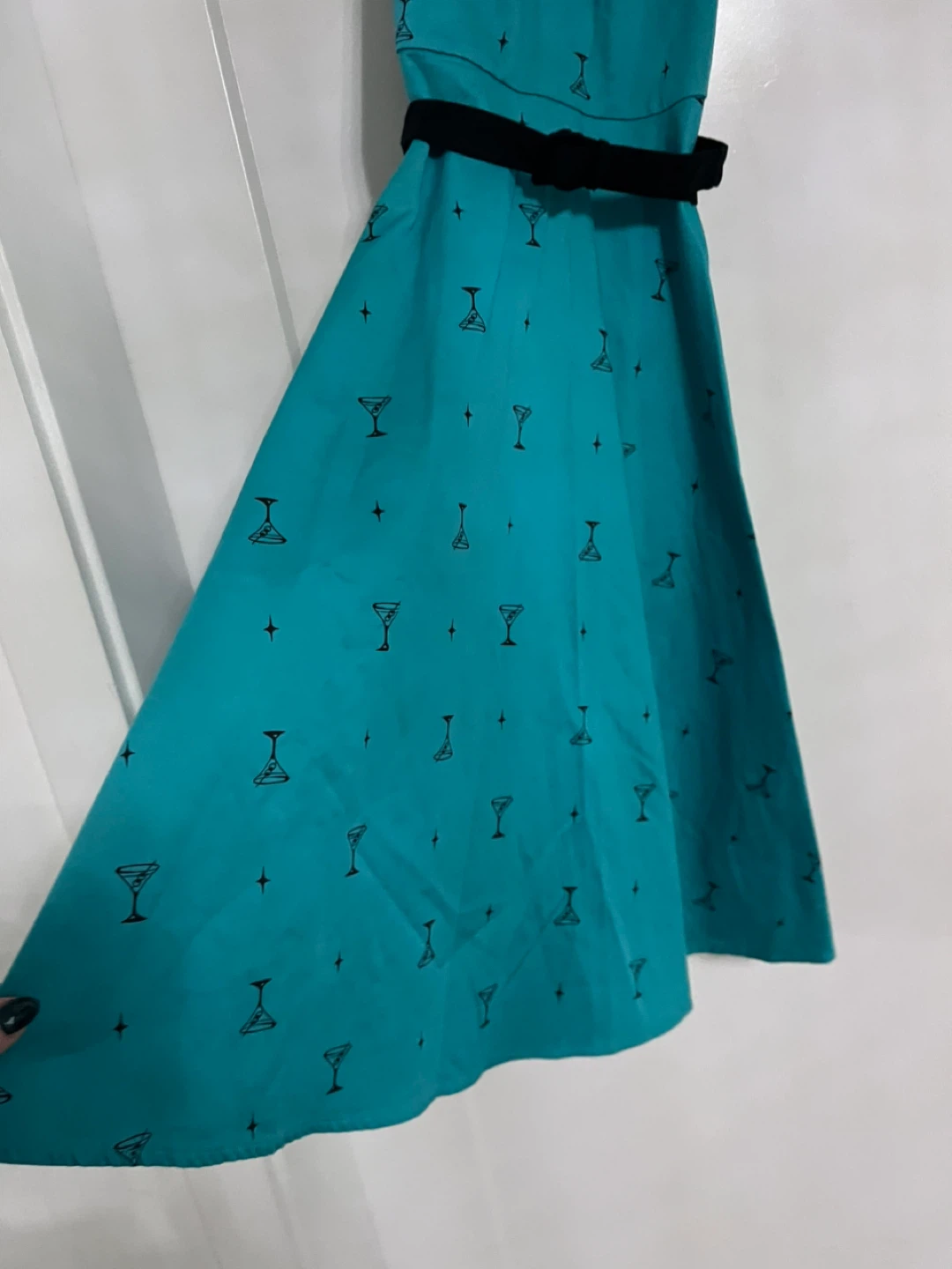 Retro Cocktail Print Dress, Size S - photo 2