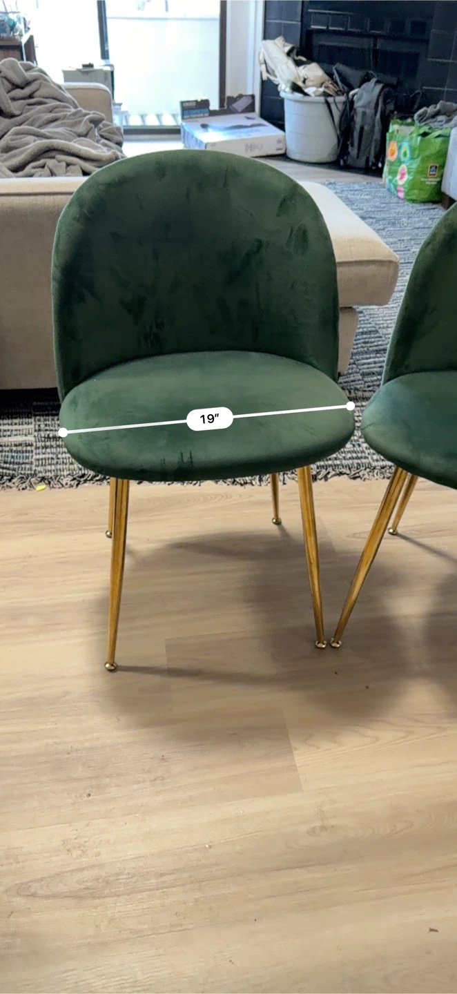Green Velvet Dining Chairs (Set of 2) - photo 2