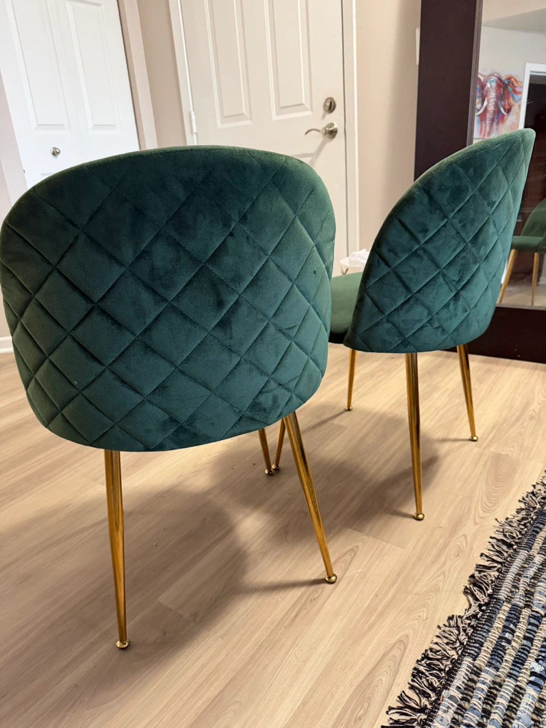 Green Velvet Dining Chairs (Set of 2) - photo 3