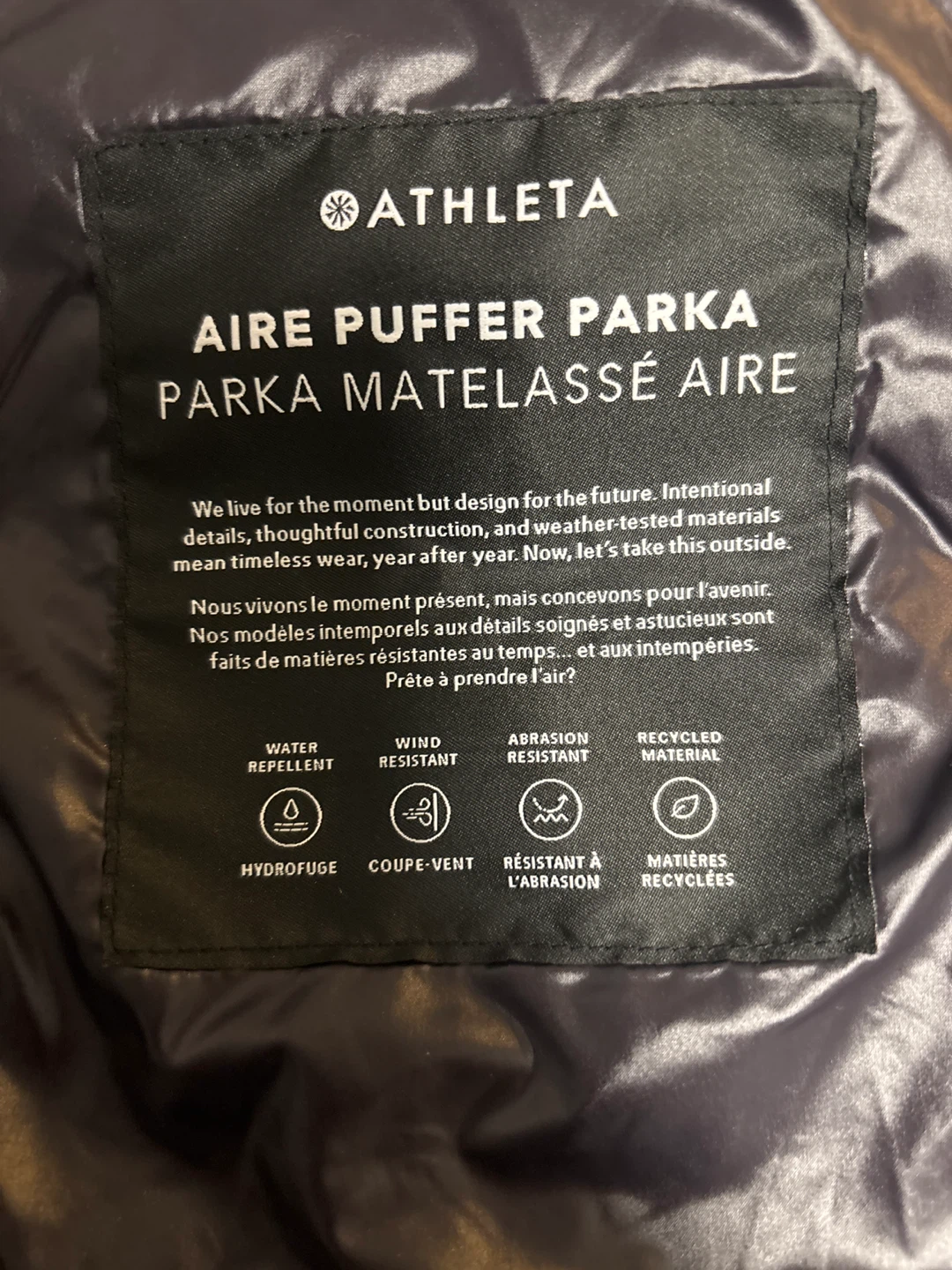 Athleta Aire Puffer Parka - Size Small - photo 2