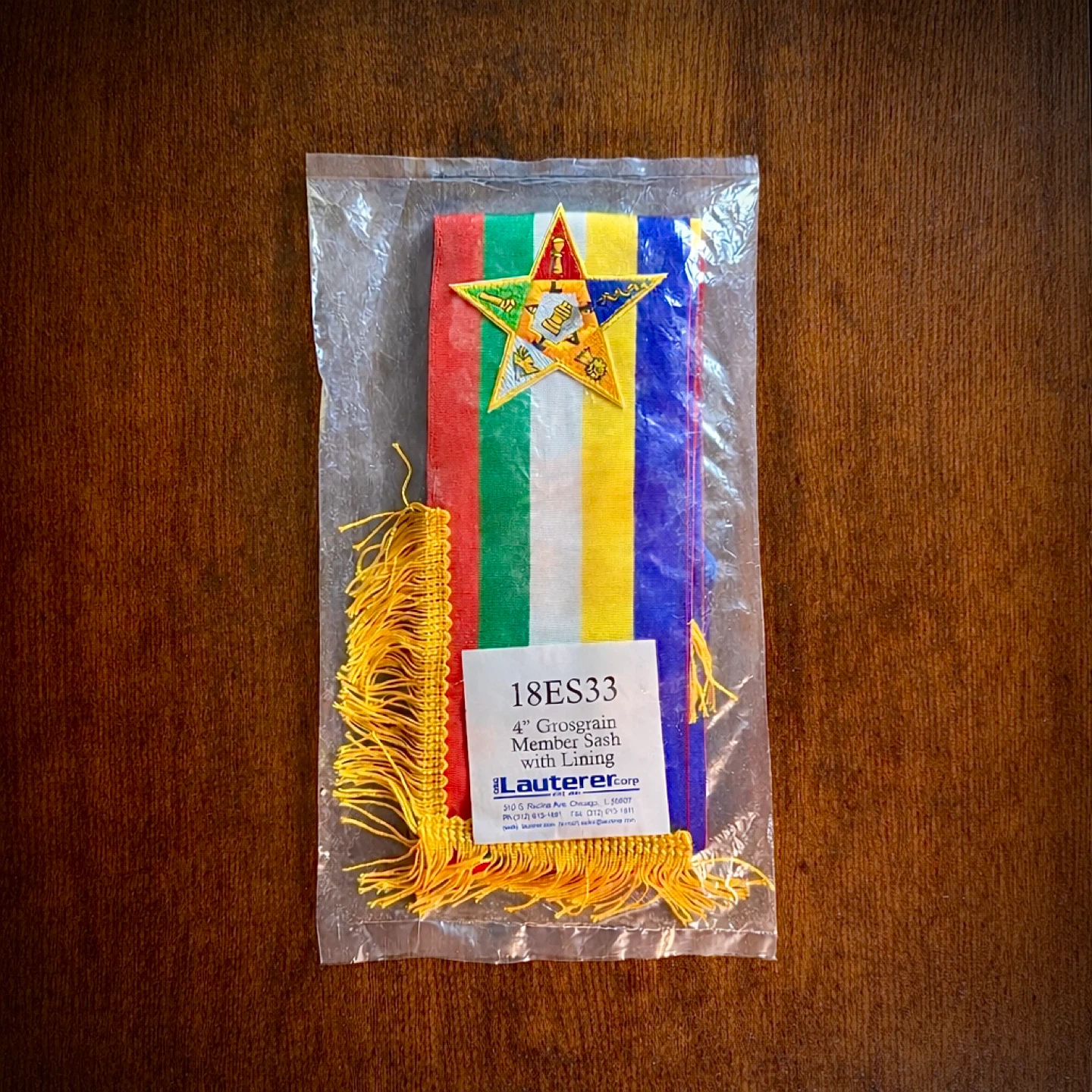 NEW Masonic Order of the Eastern Star 4” Member Sash w/Lining