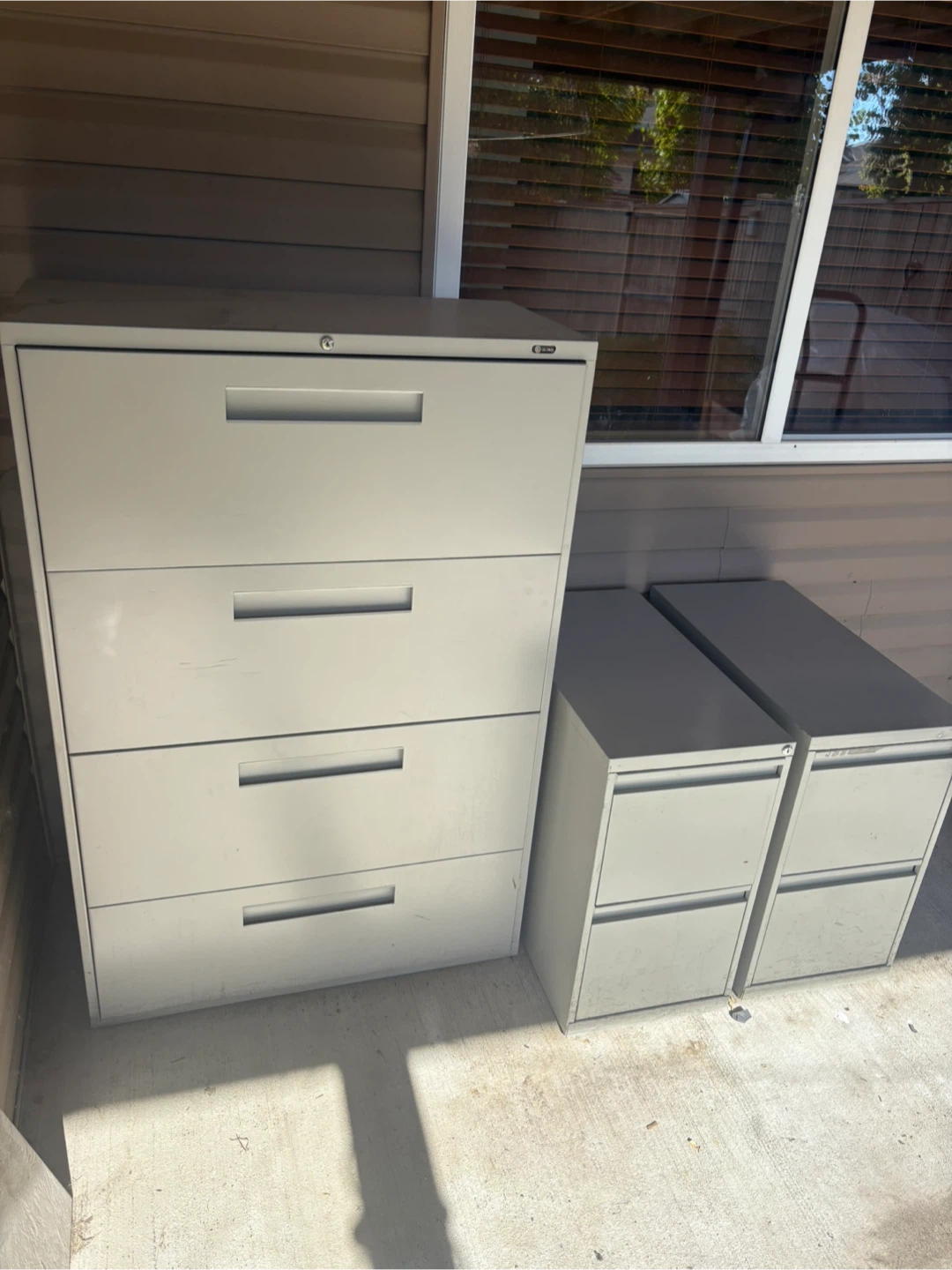 3 Metal Filing Cabinets - photo 2