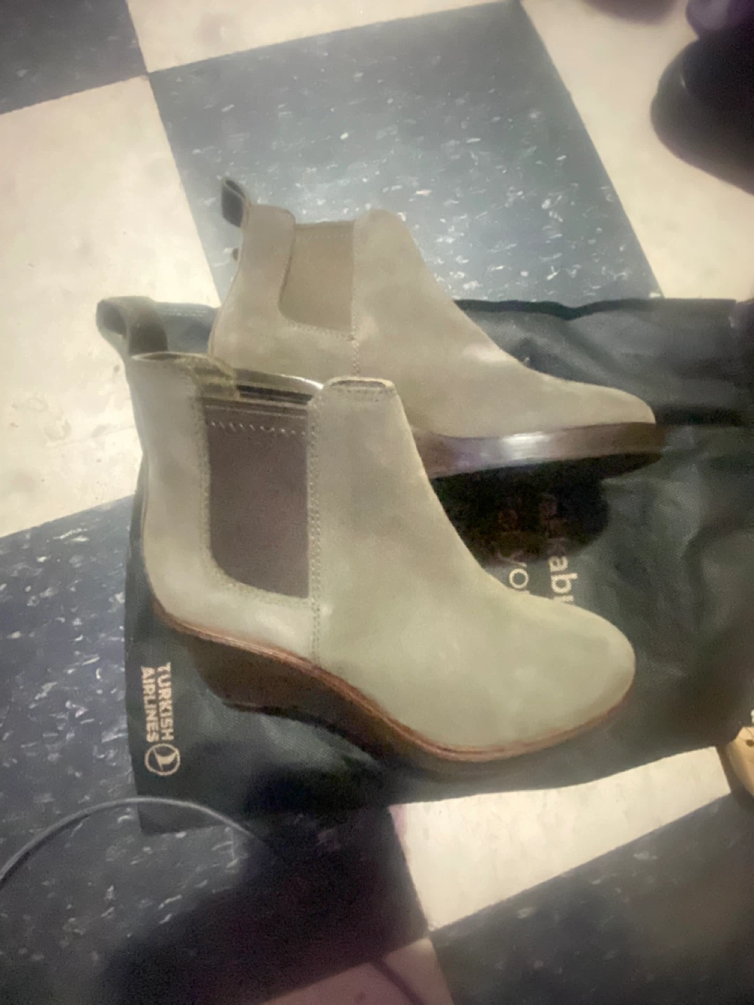 Beige Chelsea Boots