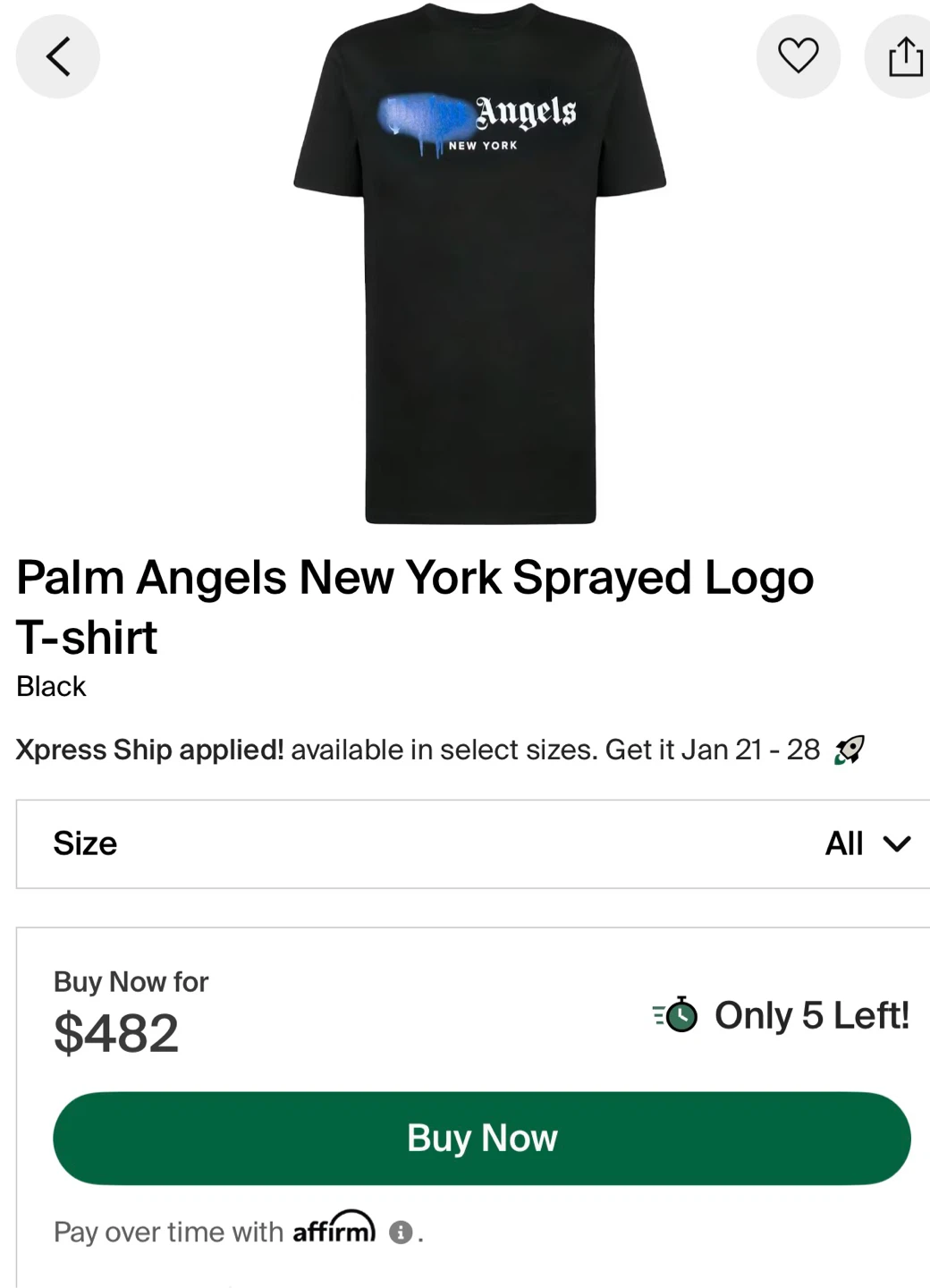 Palm Angels New York Sprayed Logo T-shirt - photo 2