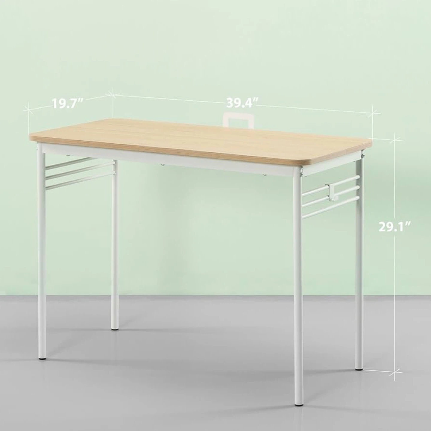 Wood Top Desk with White Metal Frame 39.4" - photo 2