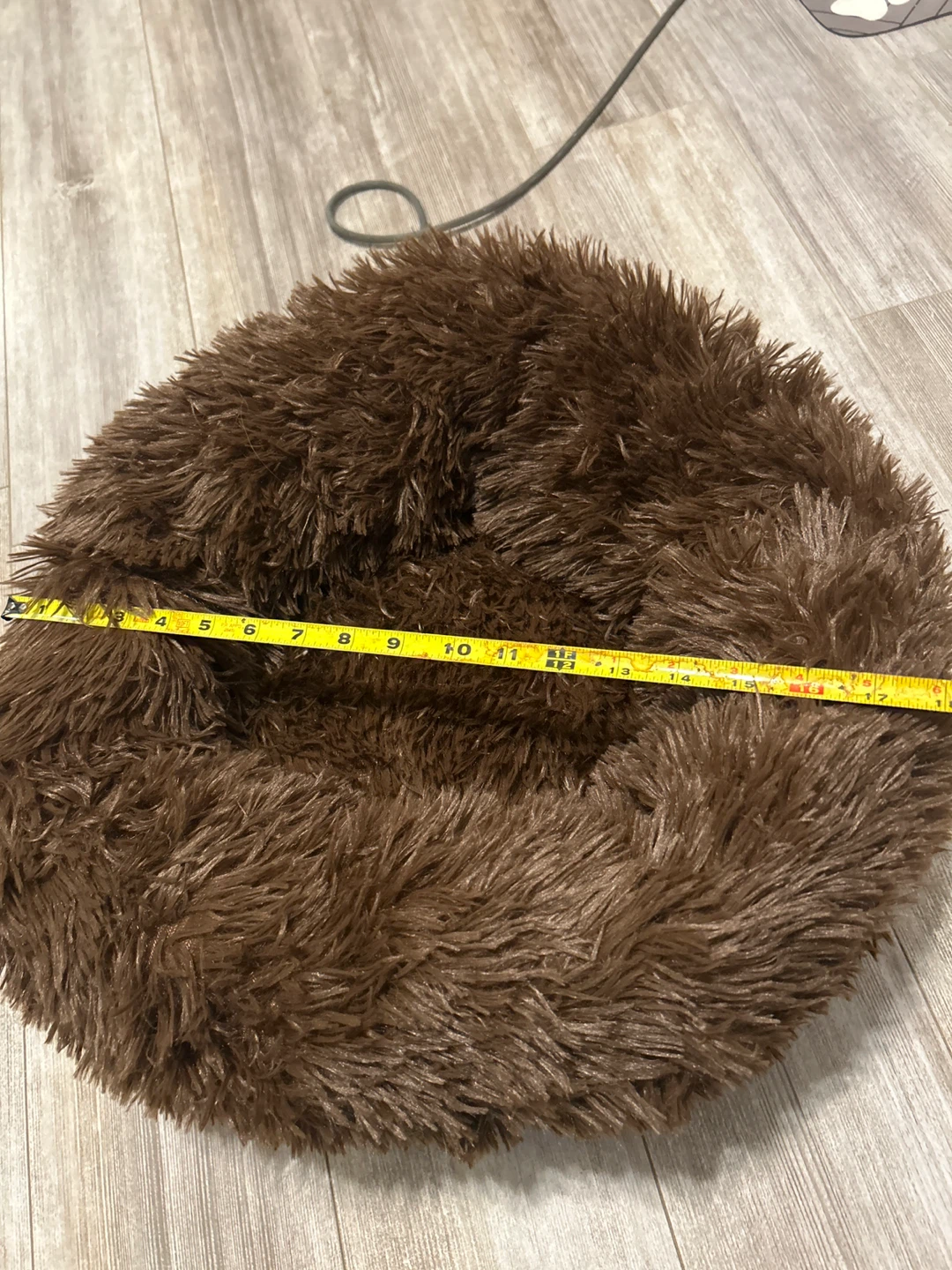 Brown Round Plush Pet Bed