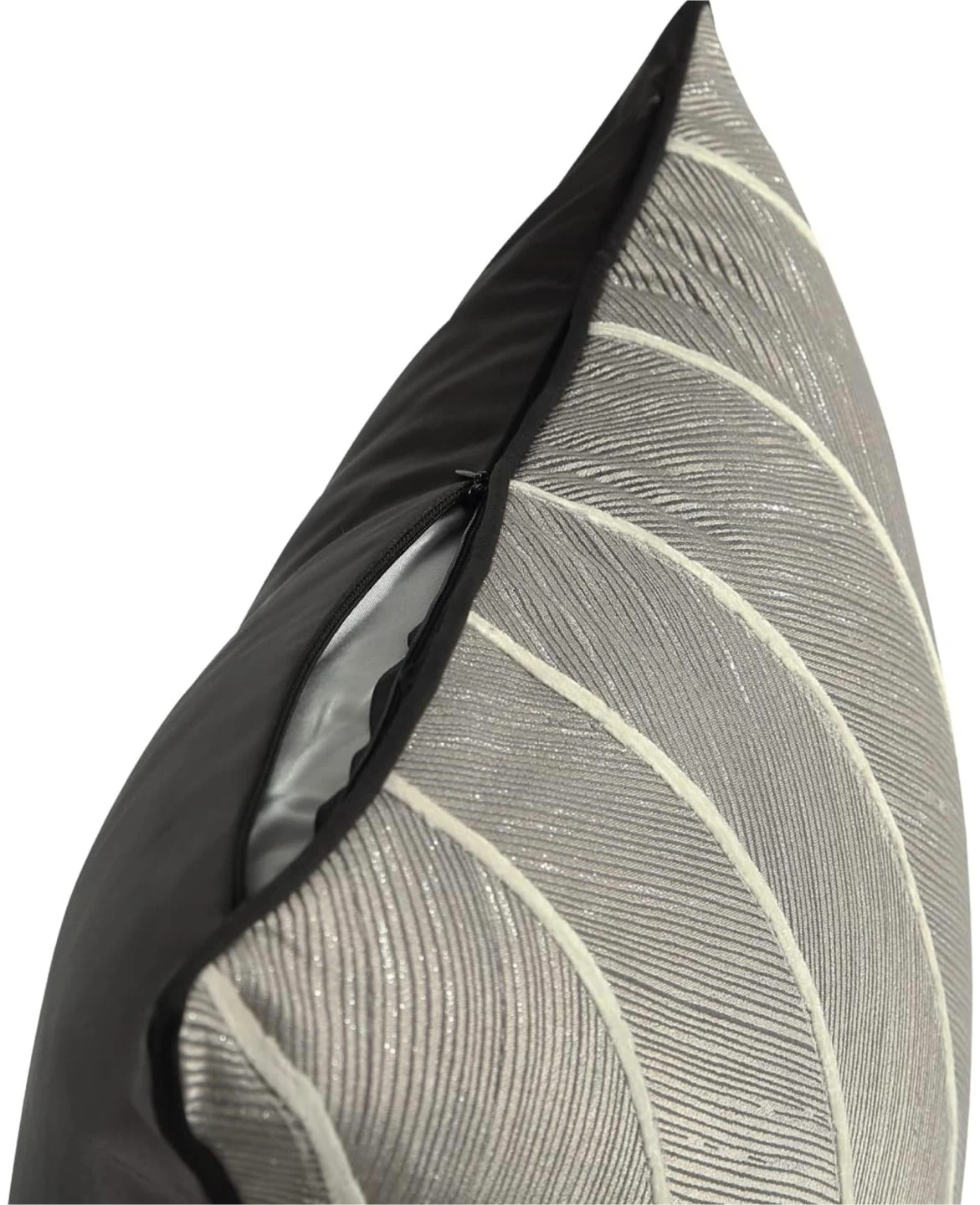 Set of 2 Gray Striped Throw Pillows 18”x18” - photo 3
