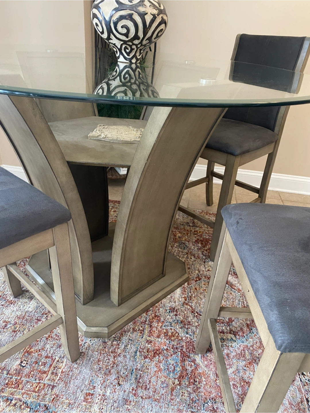 Glass Top Dining Table with 3 Chairs - photo 3