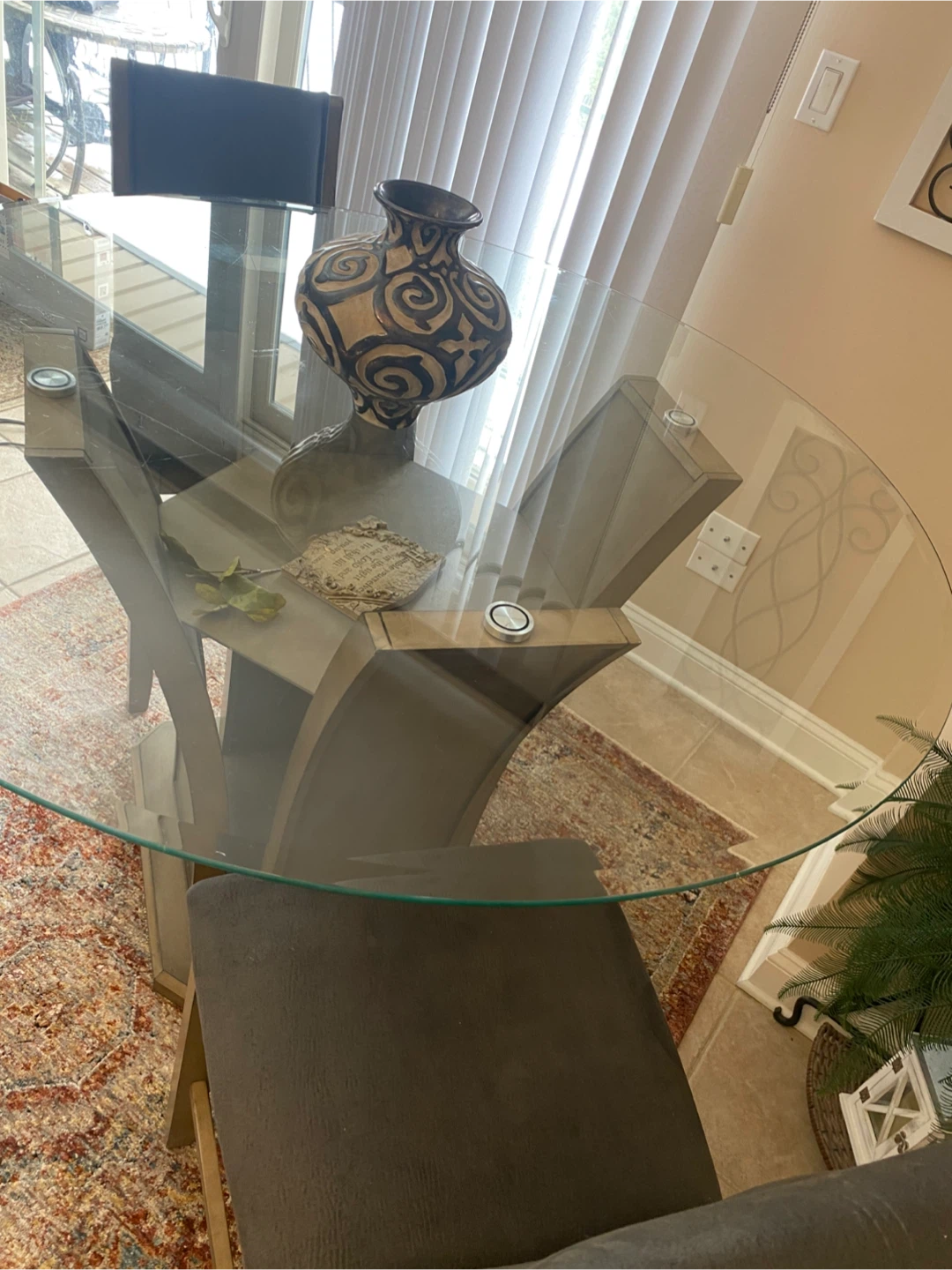 Glass Top Dining Table with 3 Chairs - photo 4