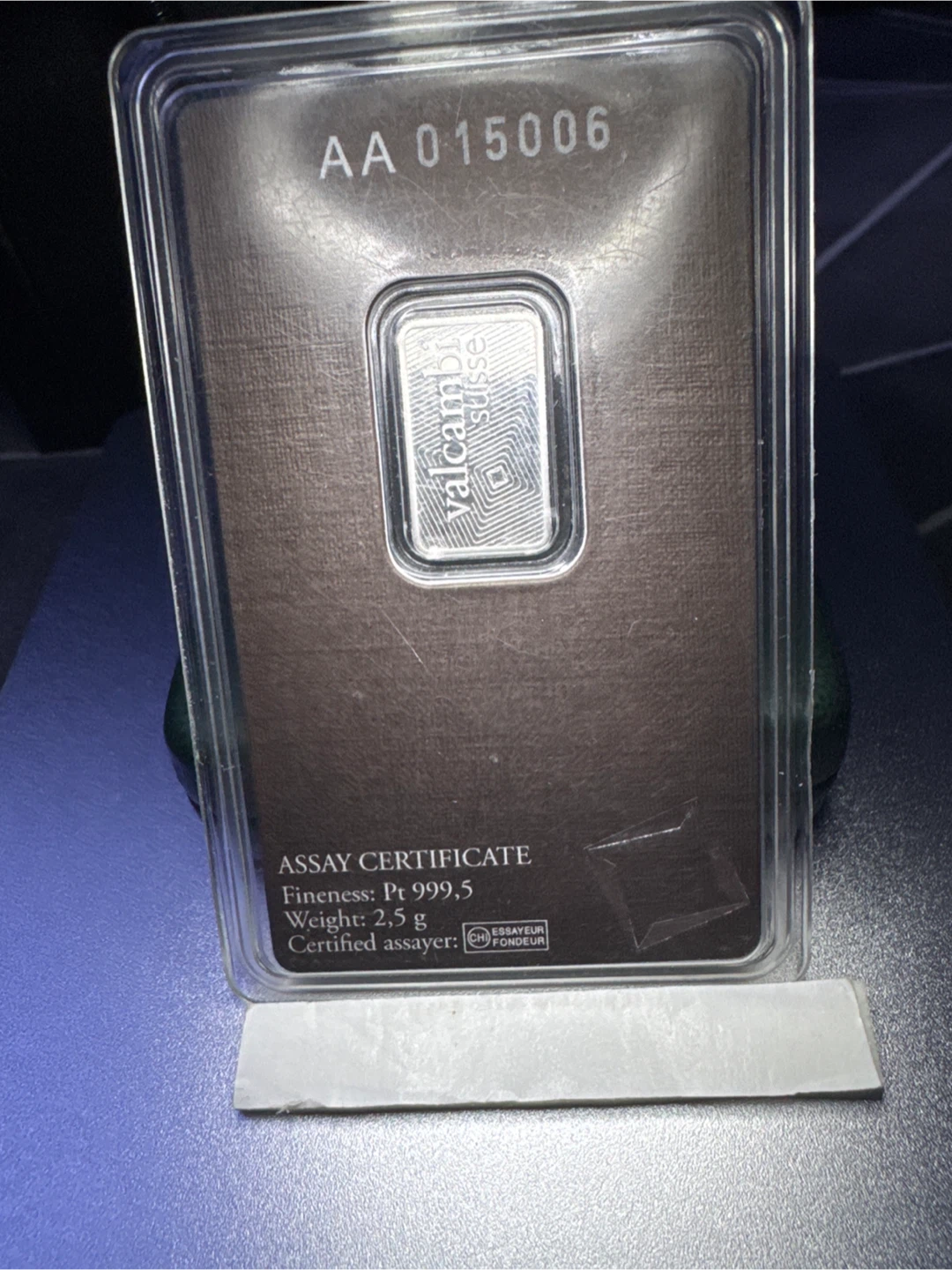 Valcambi Suisse 2.5g Platinum Bar - photo 2
