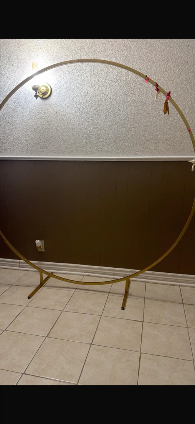 Gold Metal Round Wedding Arch
