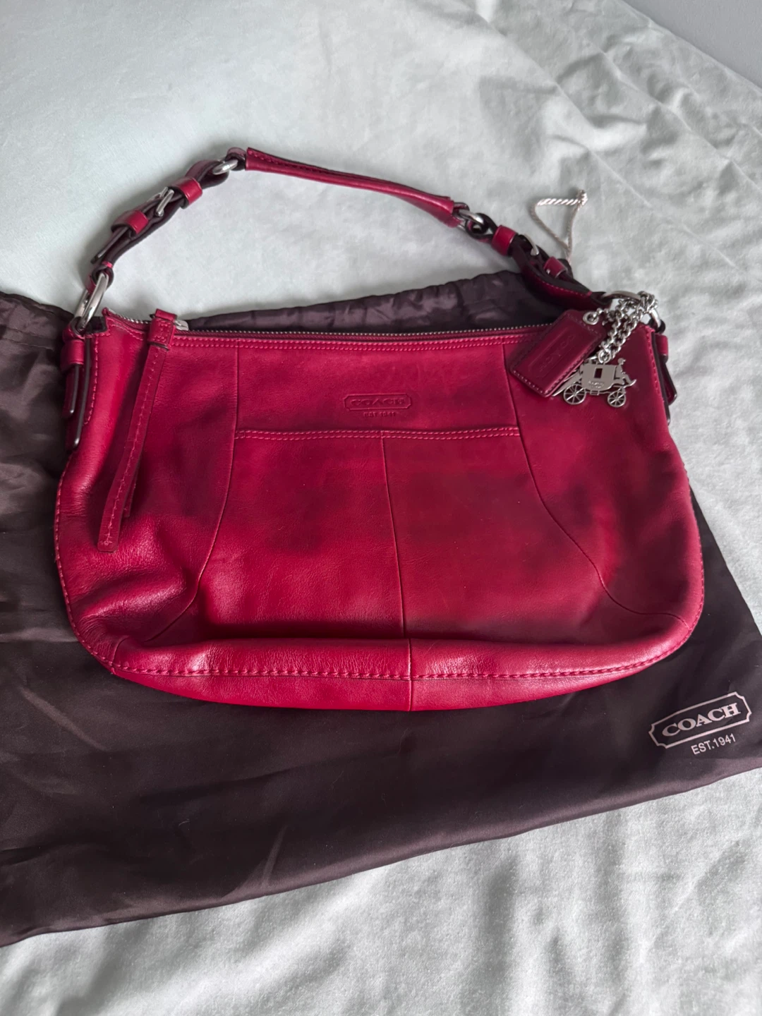 Coach Leather Handbag - Red