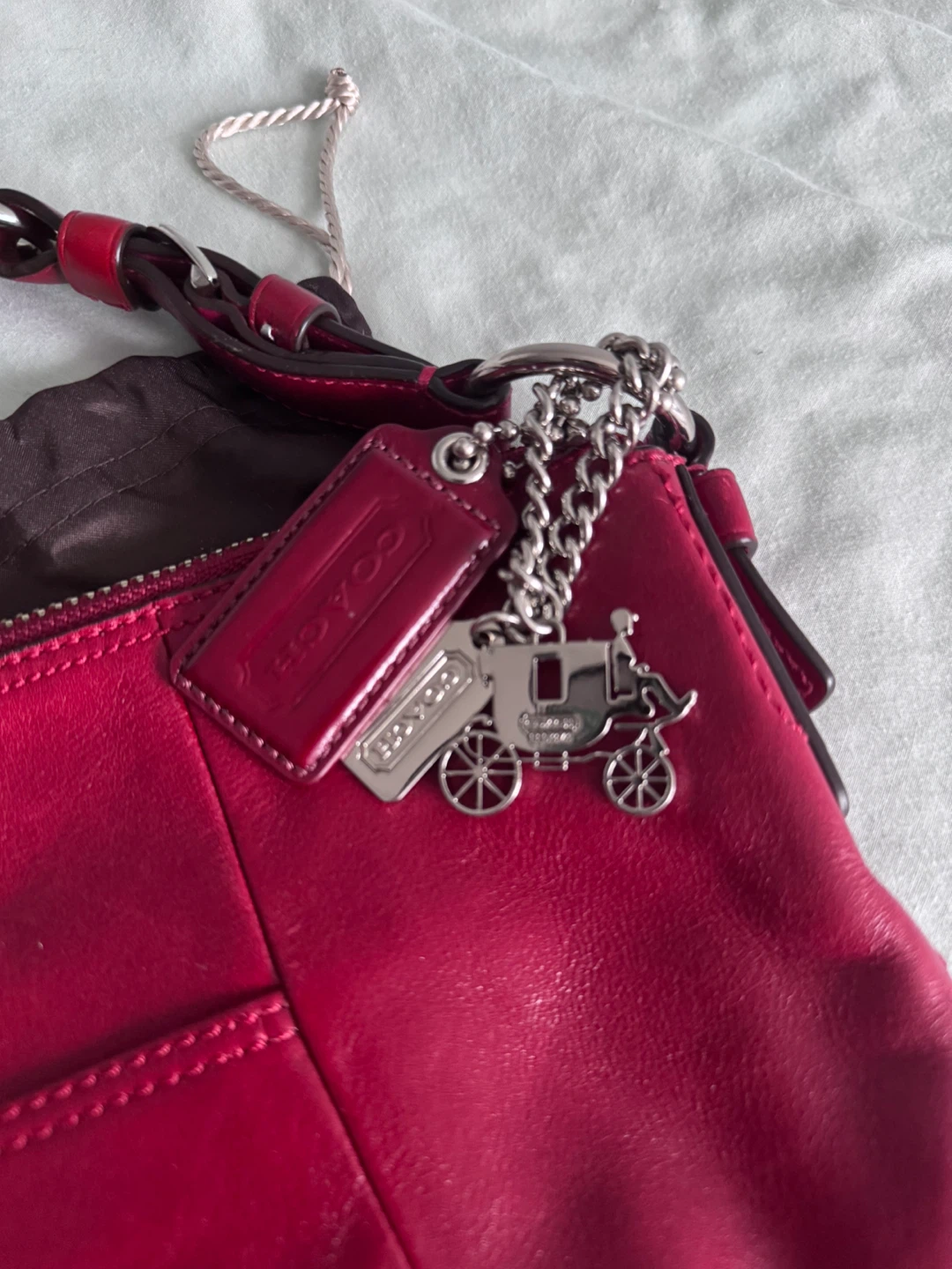 Coach Leather Handbag - Red - photo 2