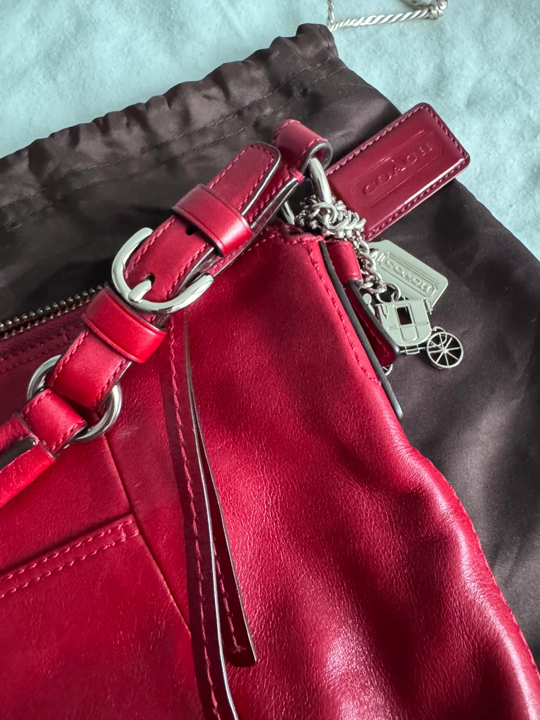 Coach Leather Handbag - Red - photo 3