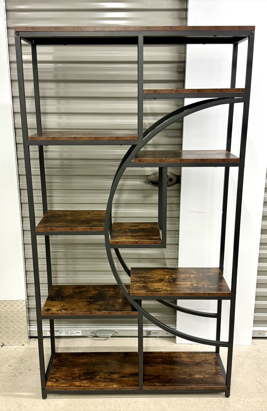 Brown & Black Metal Bookshelf
