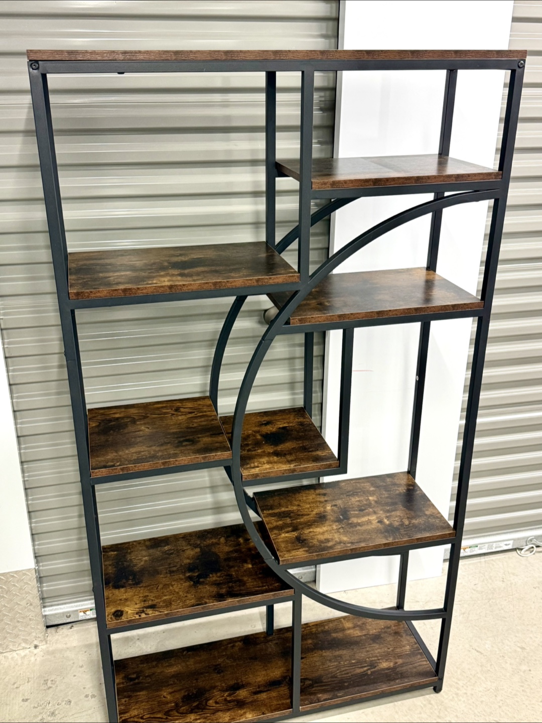 Brown & Black Metal Bookshelf - photo 2