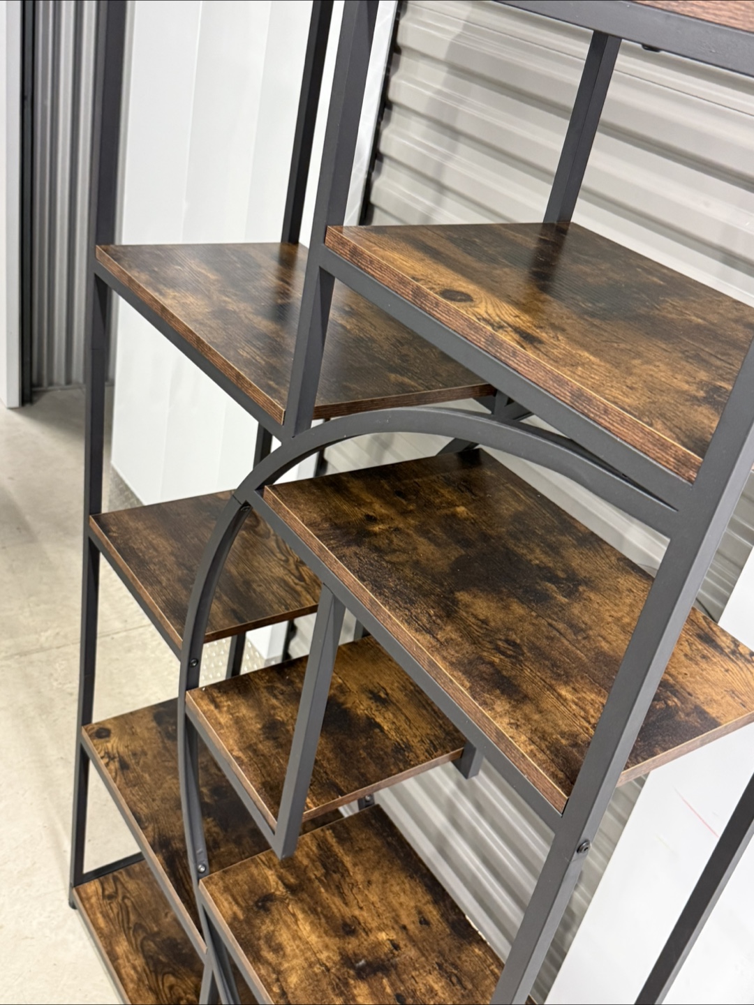 Brown & Black Metal Bookshelf - photo 4