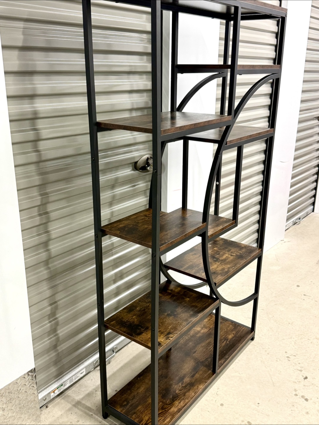 Brown & Black Metal Bookshelf - photo 3