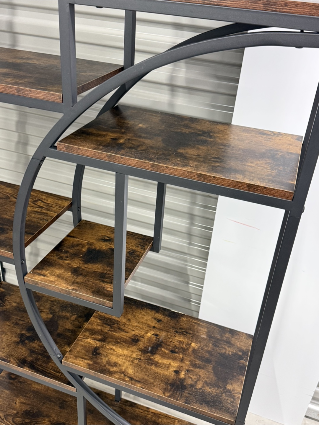 Brown & Black Metal Bookshelf - photo 5