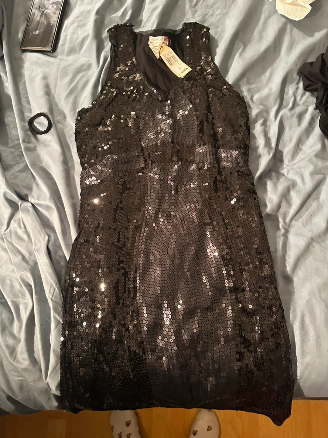 M.S.S.P. Black Sequin Dress - Size L