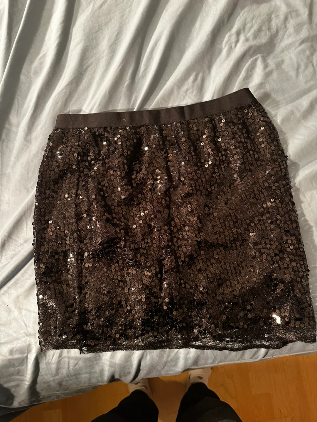 M.S.G.T. Black Sequin Mini Skirt - Size L - photo 3
