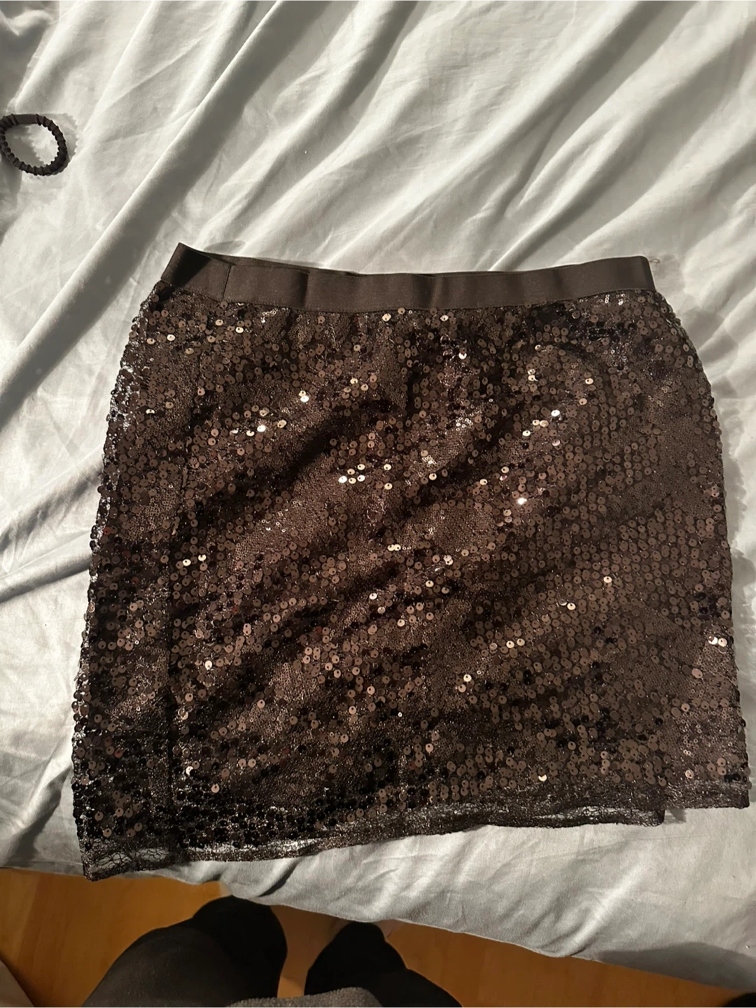 M.S.G.T. Black Sequin Mini Skirt - Size L - photo 2