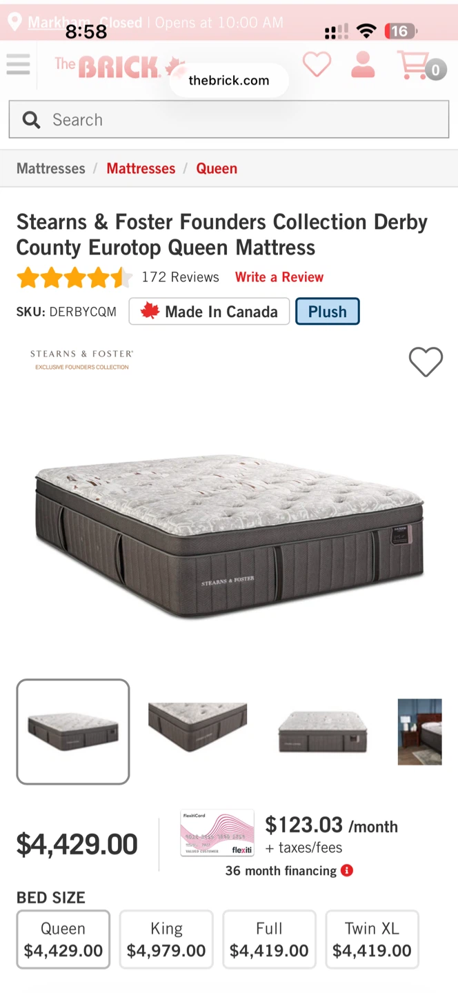 Stearns & Foster Derby Queen Mattress
