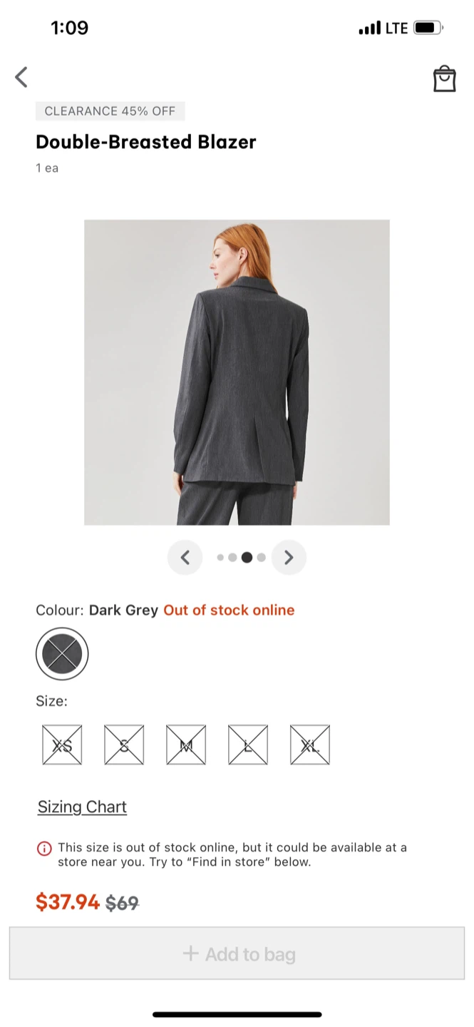 Joe Fresh Dark Grey Double-Breasted Blazer - photo 3