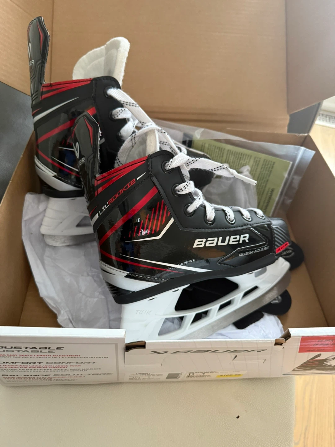 Bauer Lil' Rookie Adjustable Youth Skates - Size Y11-Y1