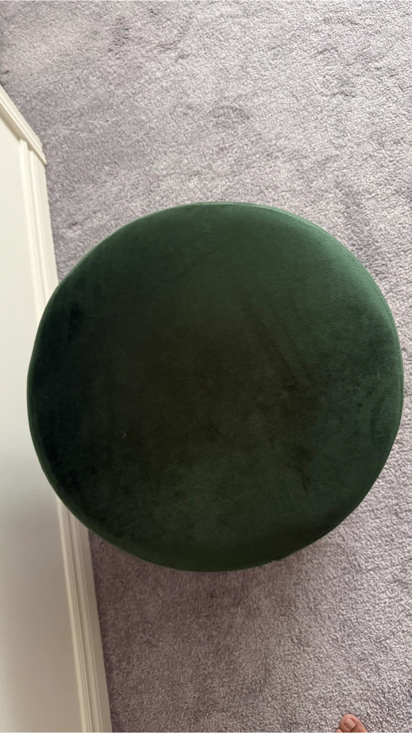 Green Velvet Ottoman - photo 3