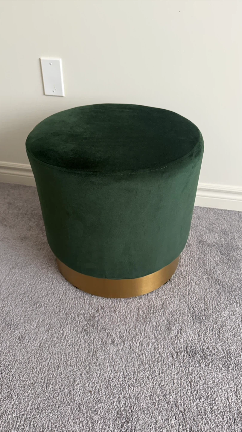 Green Velvet Ottoman