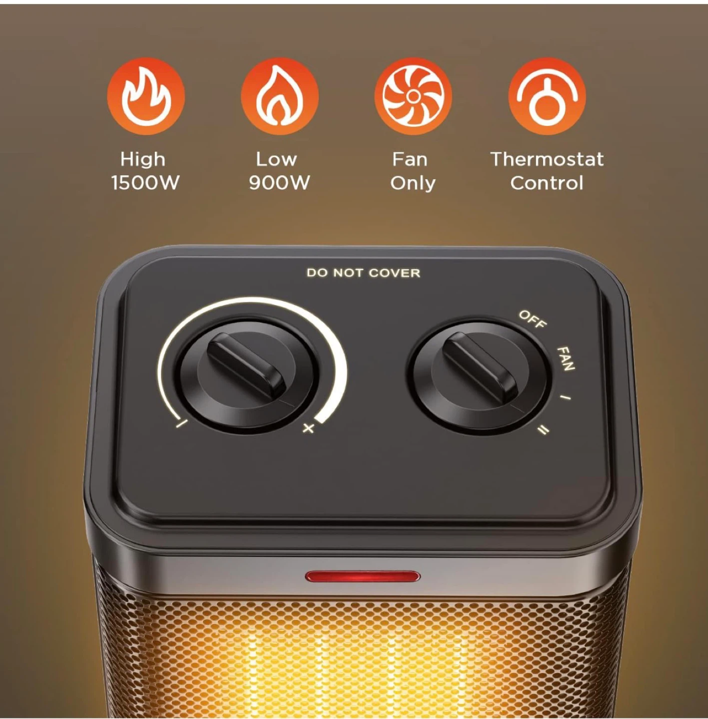 Black Personal Space Heater - 1500W - photo 4