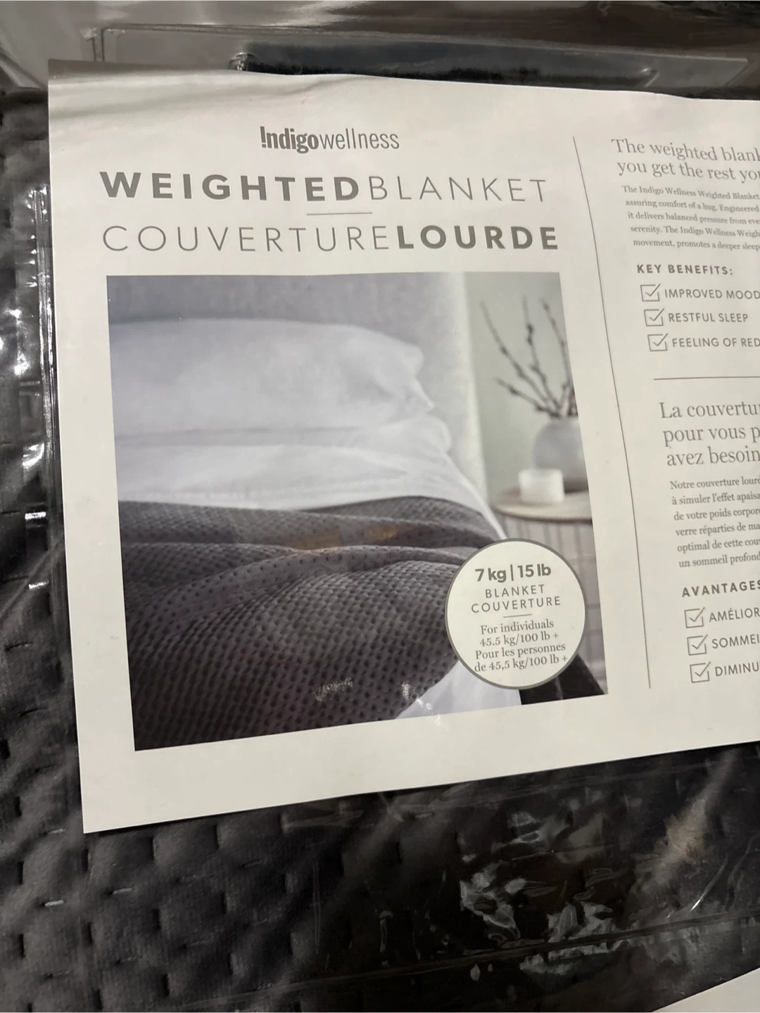 Indigo Wellness Weighted Blanket 15 lb - photo 3