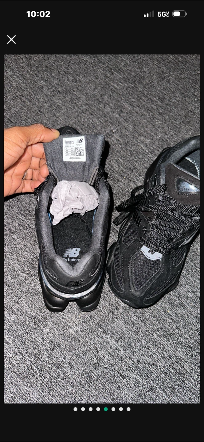 New Balance 9060 Triple Black, Size 10 in women 7 in Men - photo 2