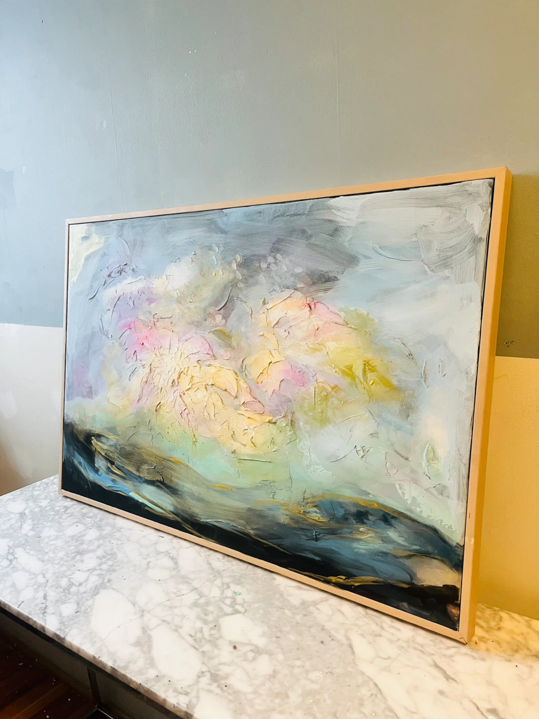 Original Abstract Painting Framed 25x37” - photo 3