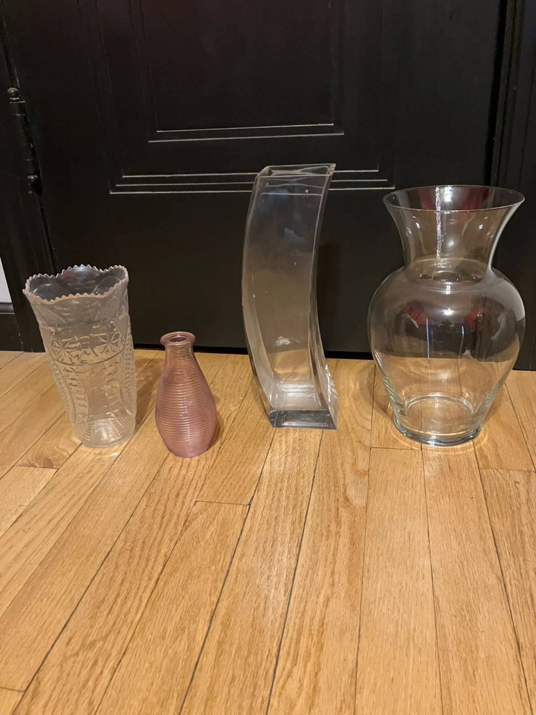 Assorted Clear Glass Vases