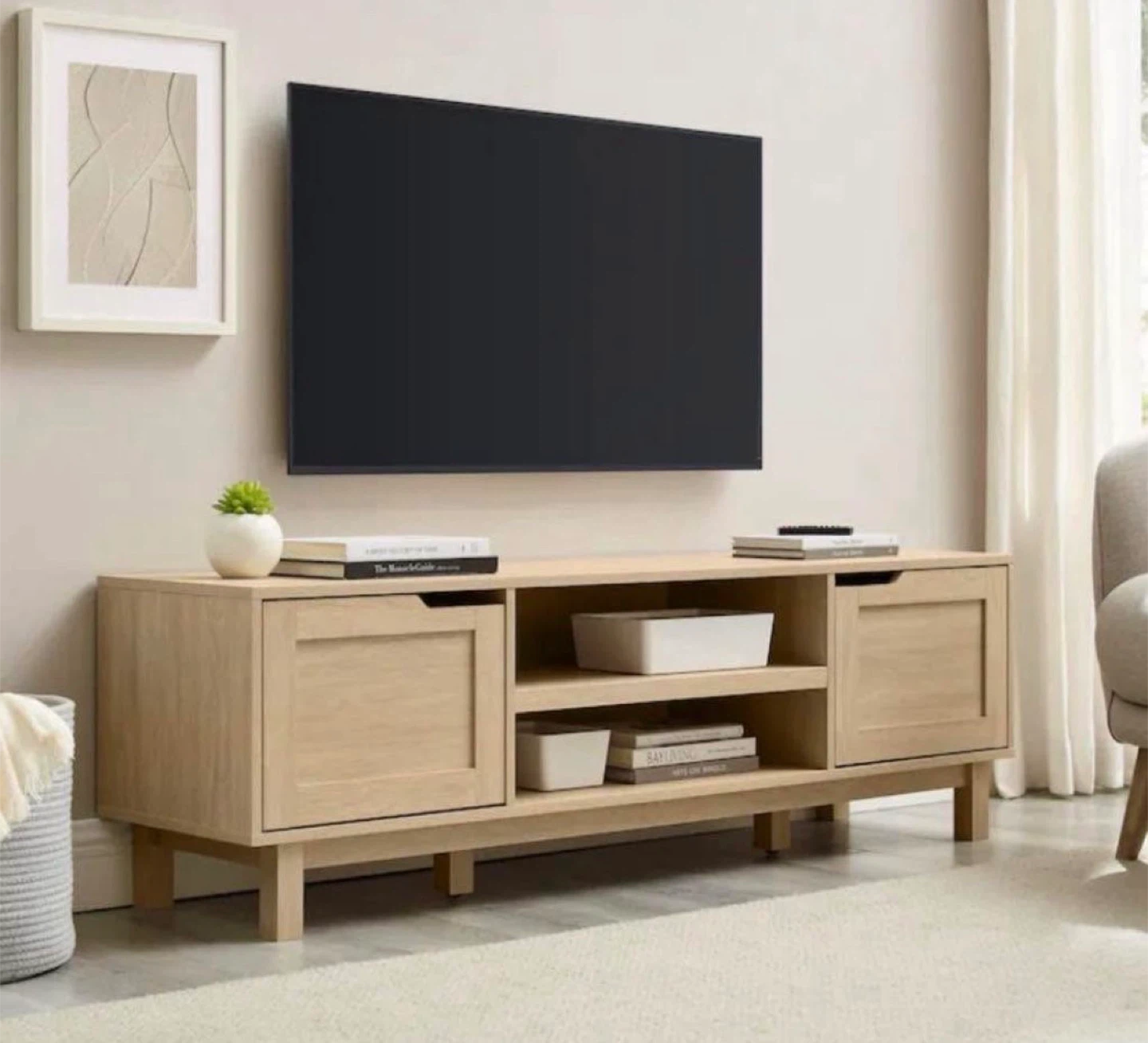 New Modern 2 Door TV Stand with Storage - photo 2