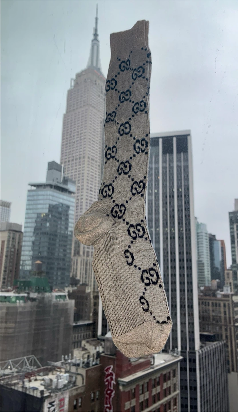 Gucci LAMÉ GG Calf SOCKS Long Designer
